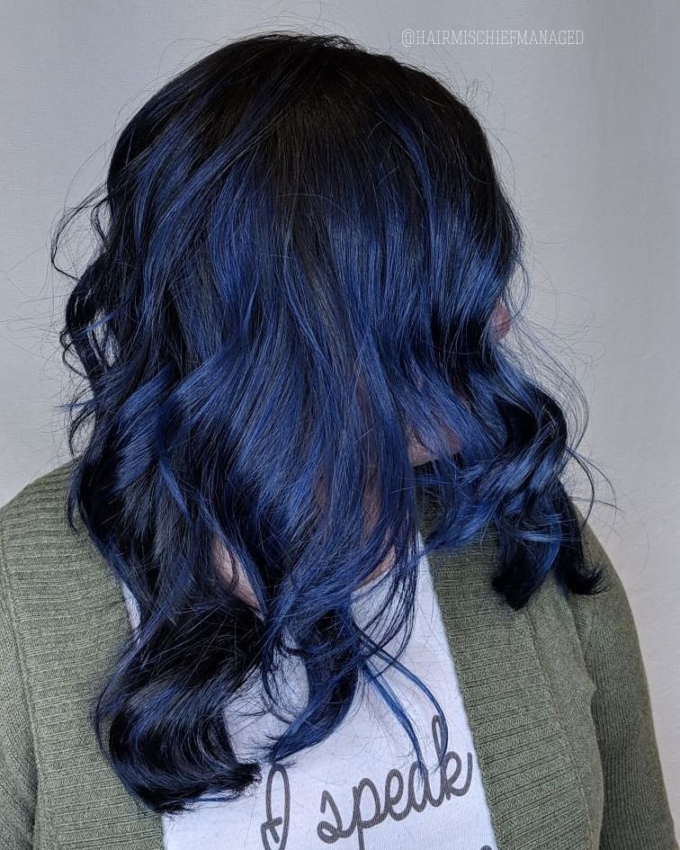 Youth -looking dark blue color