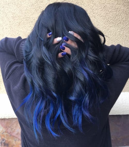 Midnight to light blue ombre