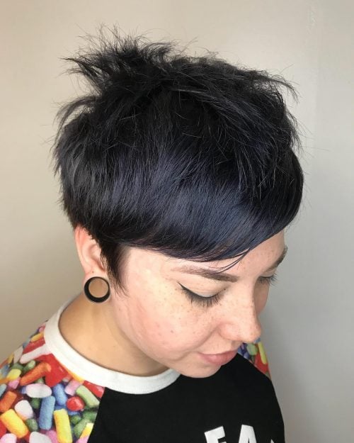 Short midnight blue hair