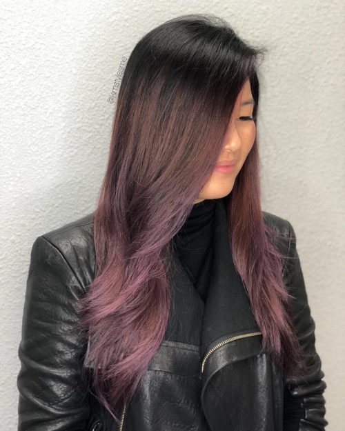 Brown to Lila Ombré