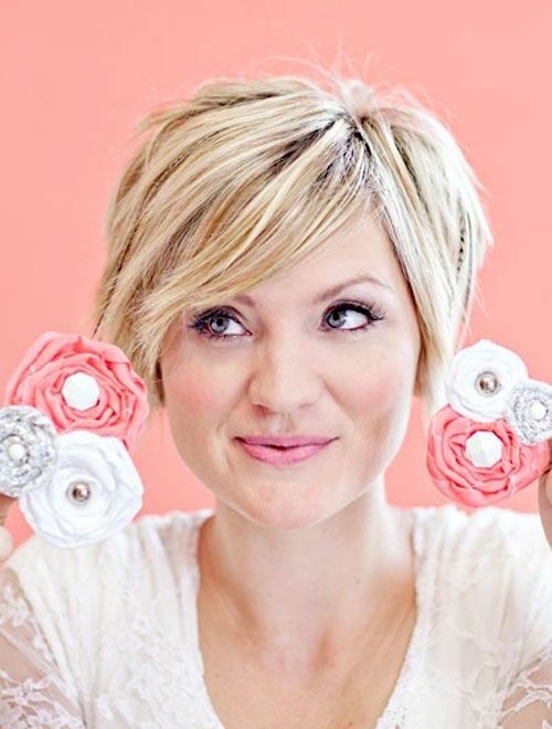 A short haircut with thick hair