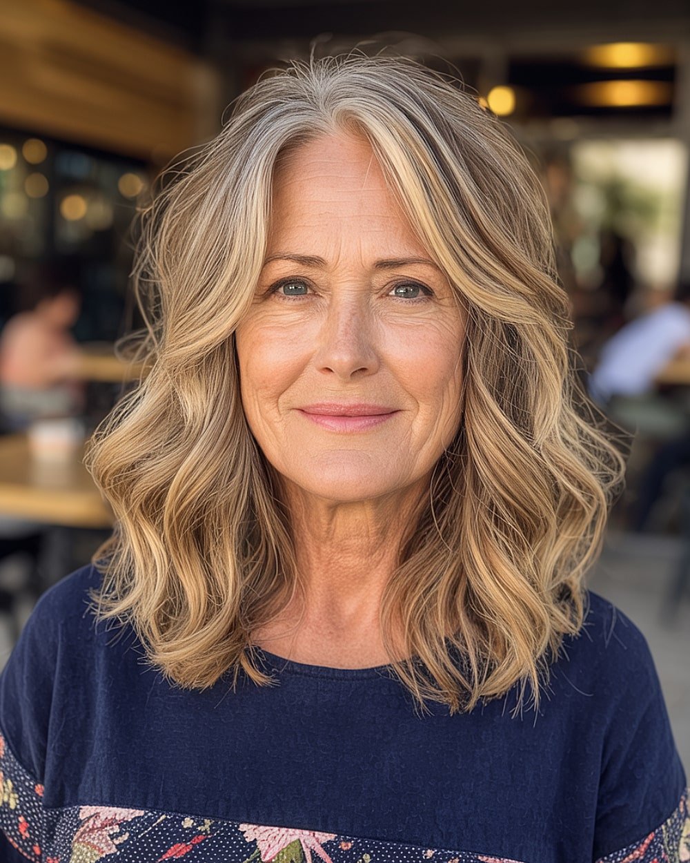 Medium layers shave with natural waves and the most prominent events beige purchase for mature women