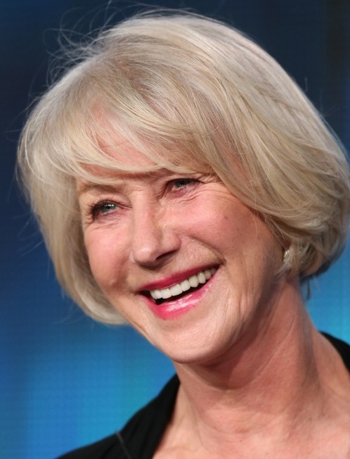 20 short hairstyles for older women: Helen Mirin, respectively