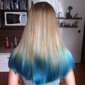 20 Captivating Blue Hair Color Designs:  Ombre Hairstyles