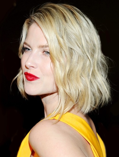 Blunt Bob Haircuts: Medium Hairstyle with Blonde Hair