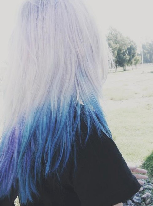 2014 ombre hair color: blue with slight purple