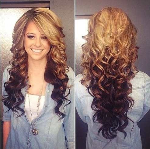 2014 ombre hair color: brown and blonde hair