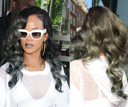 2014 Rihanna Hairstyles: Waves of Long hair