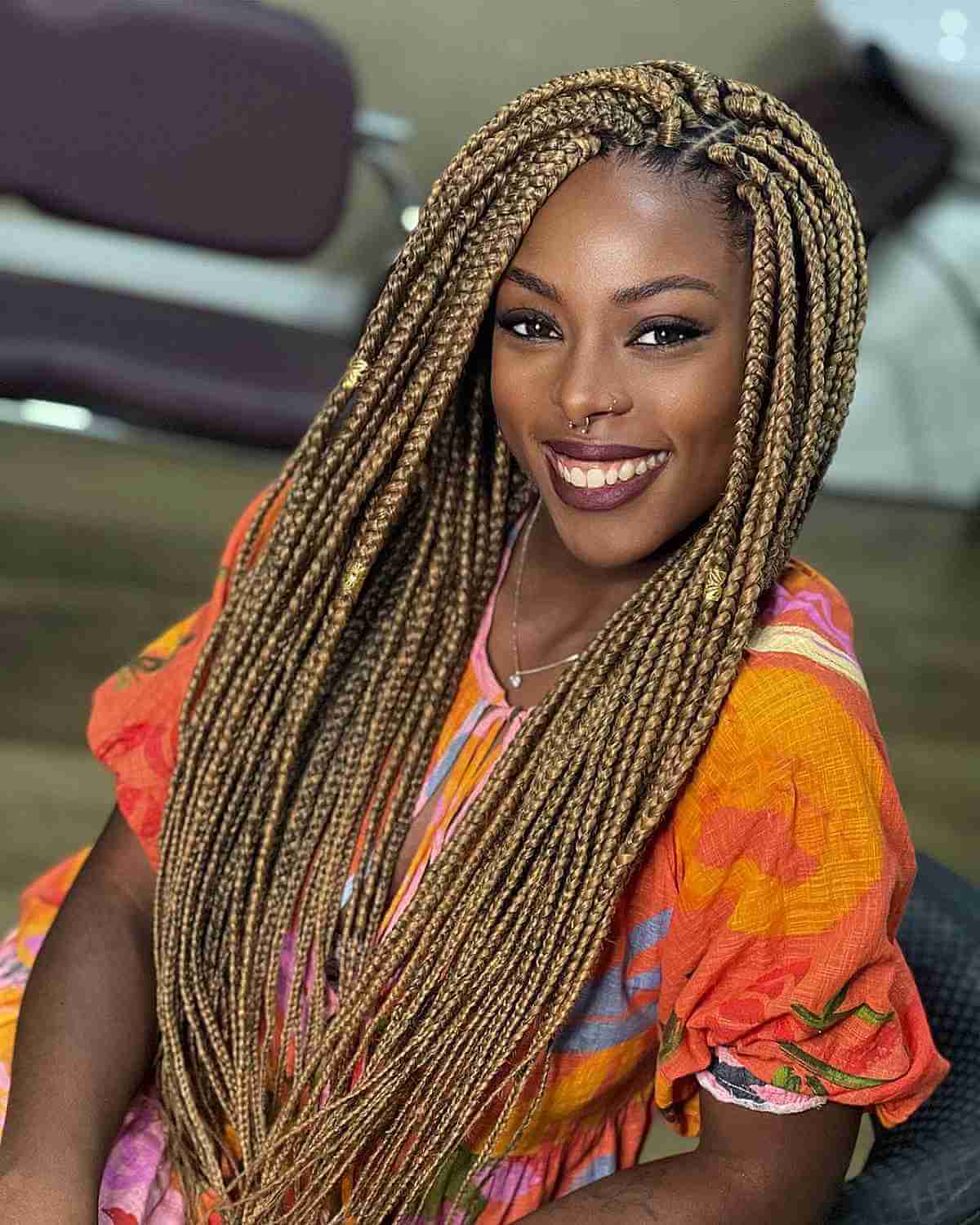 Blonde honey bob braids for black women