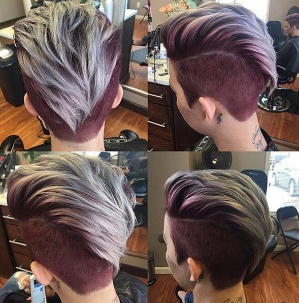 360 Pixie View - Shaved Short Hairstyle for thick hair