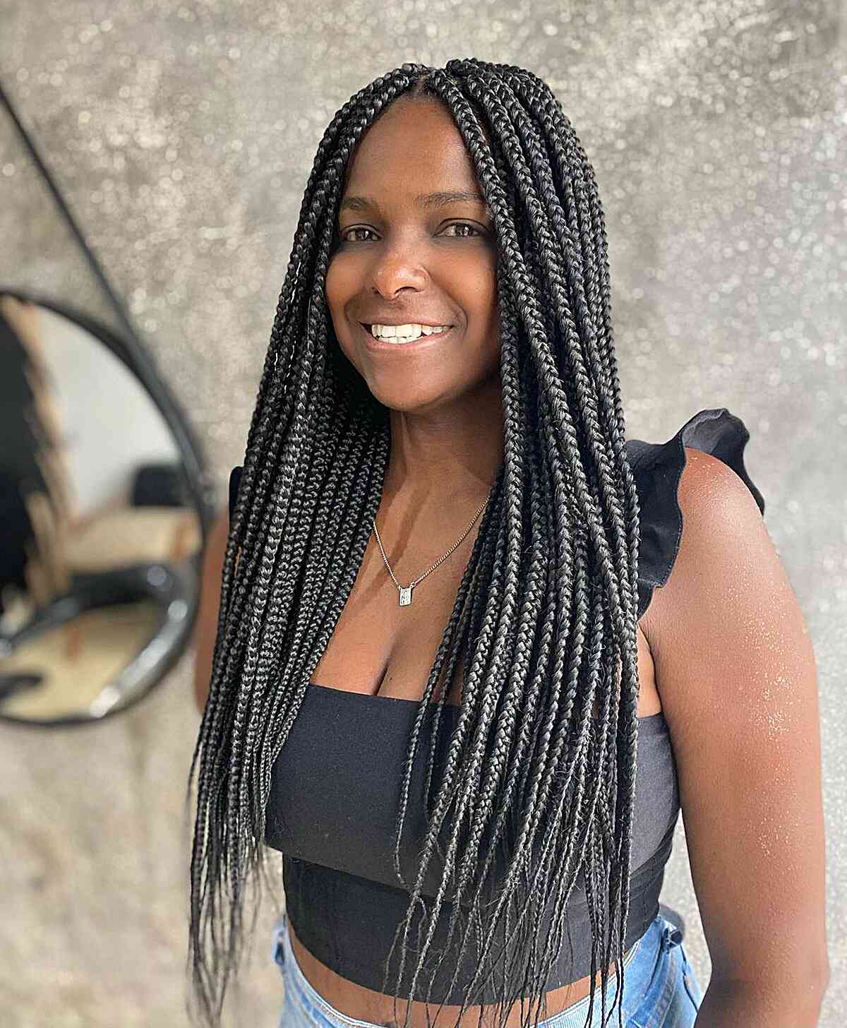 Box Braids with Cornrows Hairstyle