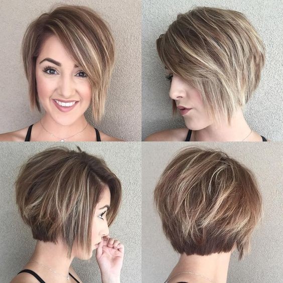 A -Line Bob Hairstyles - Balayage Short Haircut