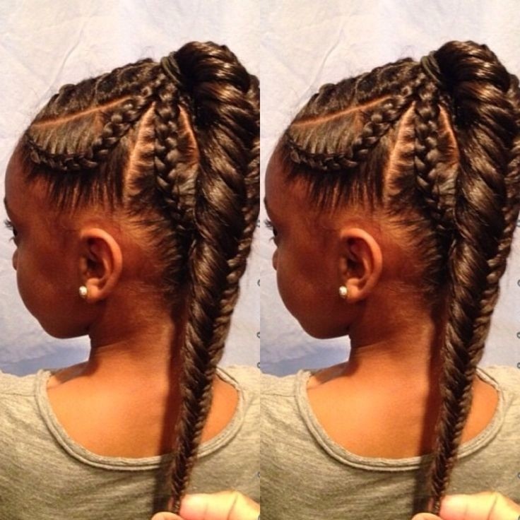 US -African braids: hairstyle a fish tail braid for children