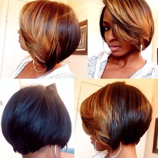 American hairstyles of African descent: Ombper Bob for short hair