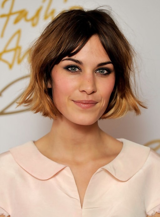 Alexa Chung Short Hairstyle: Ombre Bob Haircut