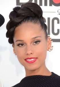 Alicia Keys Braided Updo Hairstyles