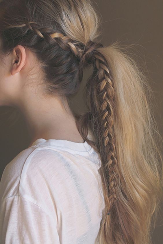 Amazing braid tail hairstyles for a long -haired girl