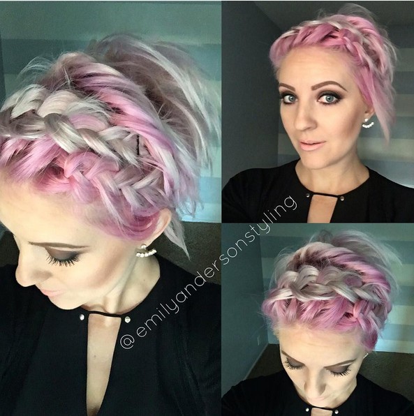 Amazing short hair with braid - short hairstyle in the summer of 2016