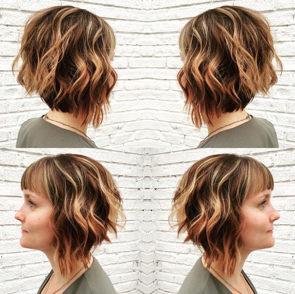 Bob Pop hairstyle with explosions - short -layer wavy haircuts