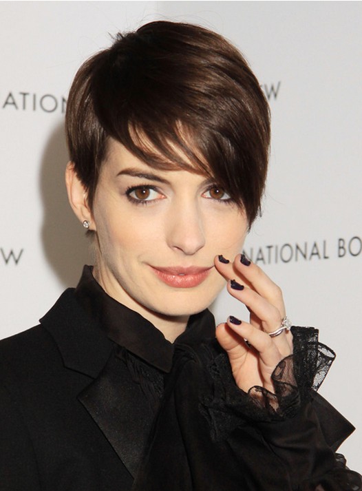 Ann Hathaway short hairstyles: Cute Pixe haircut for the year 2014