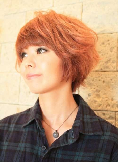 Asian short hairstyles with sharp bangs