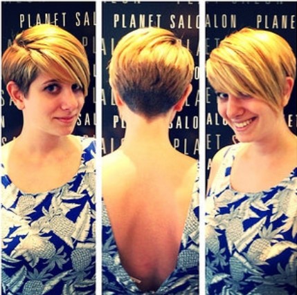 Smelled blond pixel with long bangs - short haircuts 2015