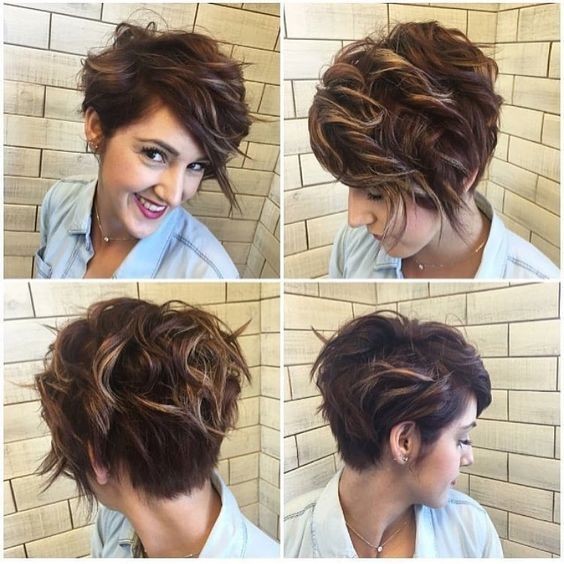 Unrespamee pixel hair cutting, messy - short hairstyle, brown and blonde