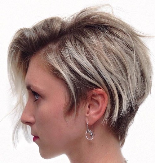 A short haircut asymmetric with explosions