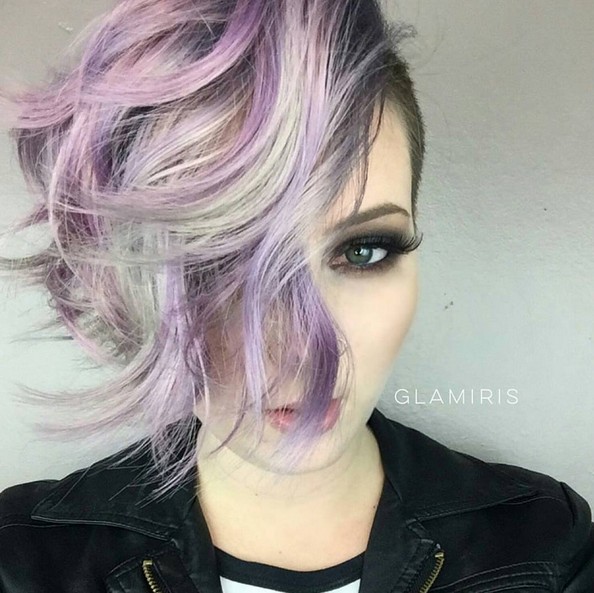 Wonderful hairstyle with wavy hair - one side haircut