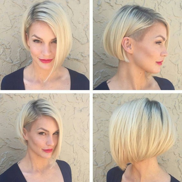 Aymmetrical, short hair cutting - elegant short hairstyle designs