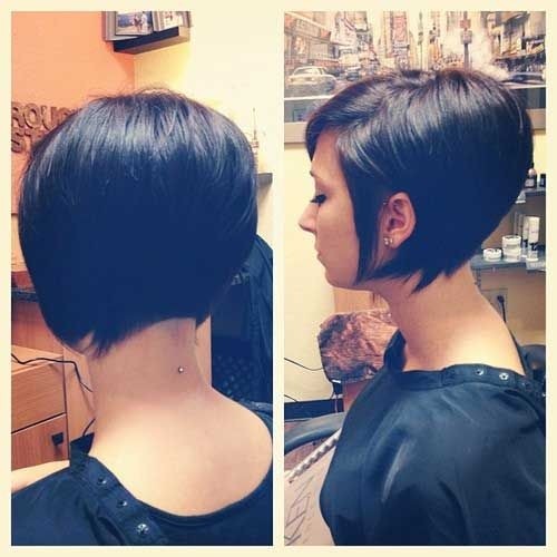 Back view of the short pop hairstyle