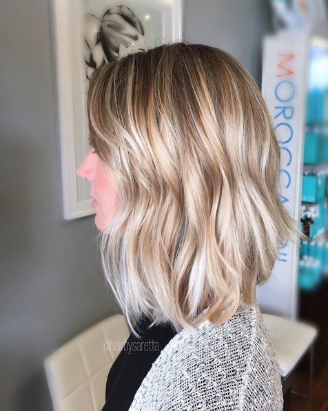 Ballaj hairstyles - medium wandering wavy for thin hair