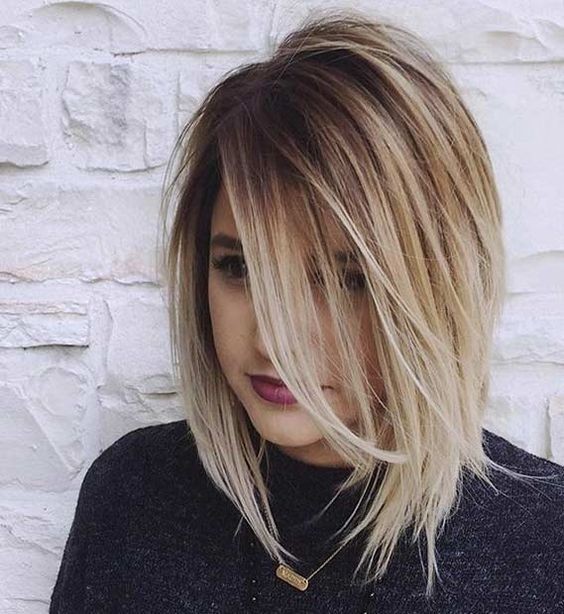 Balayage Ombre Lob hair cutting ideas - hairstyle for thick hair