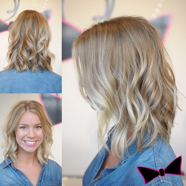 Balayage highlights a wonderful came pearls! Medium hairstyles wavy for thin hair