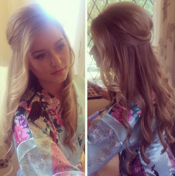 Beautiful bridesmaid haircuts for long hair-half hairstyles down