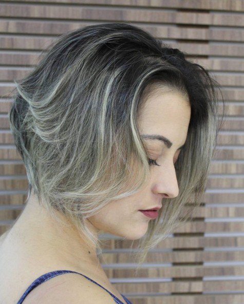 Beautiful and elegant Bob hair, shaving bob