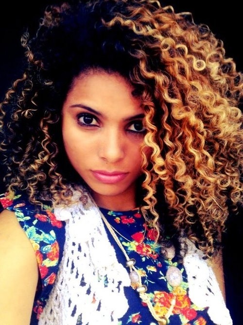 Black blond hairstyle for natural frizzy hair