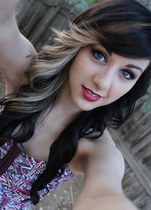 Black hair with the most prominent blond for long hair