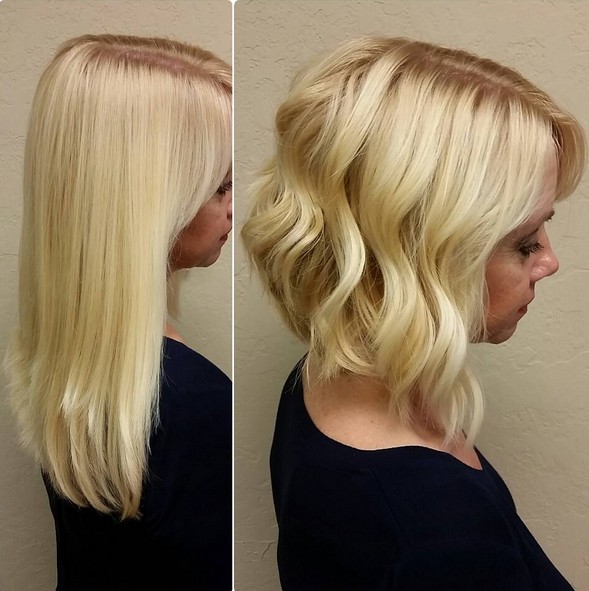Blonde haircuts bobbob with wavy hair