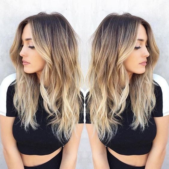 Blid hairstyle balayage - dark brown to blonde