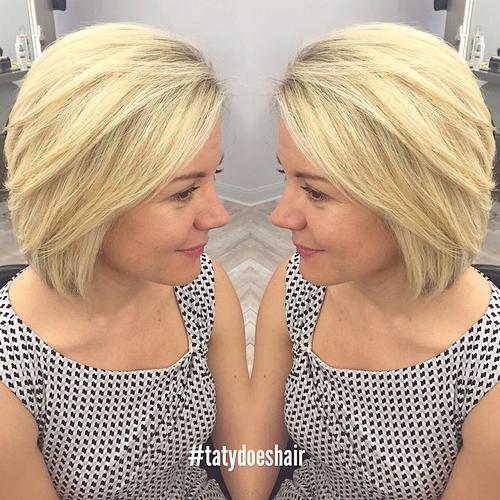 Blonde hair bob