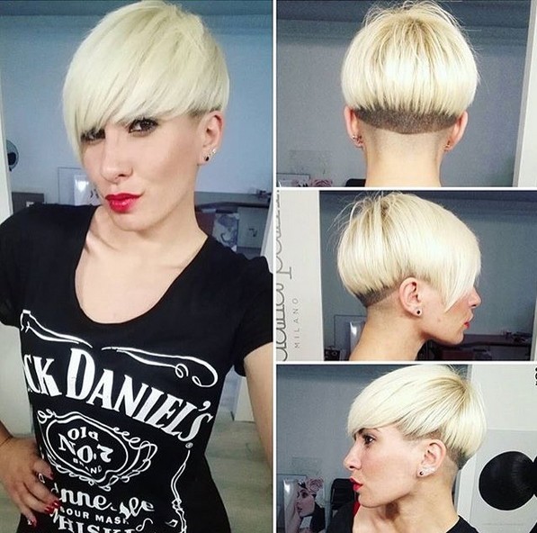 Cut a blonde bowl - short hairstyles with explosions