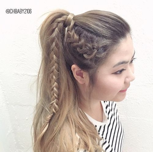 Blonde hair braid