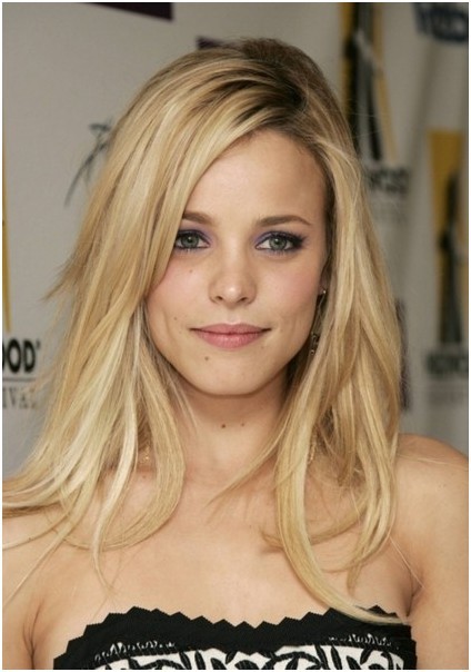 Blonde Long Layers on Medium Length Hair