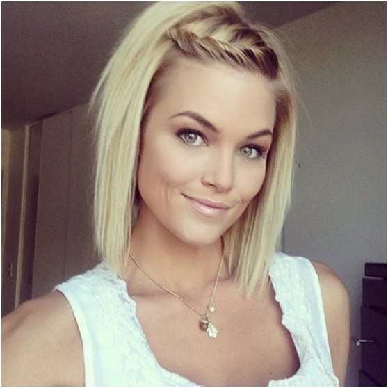 Blonde short haircuts bob with explosions braid