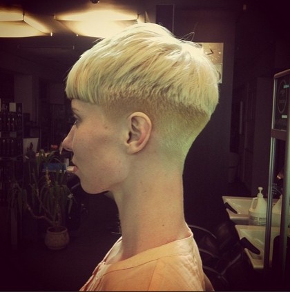 Blond short hair style