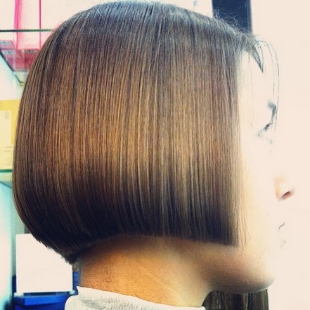 Sharp, straight line, hairstyles