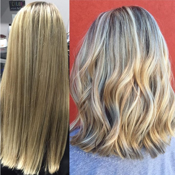 Lob ribs wavy - medium hair, medium hair, haircut