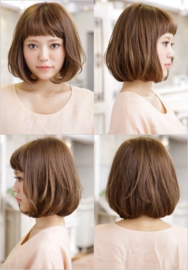 Bob hair cut with sharp bangs - short Japanese hairstyles