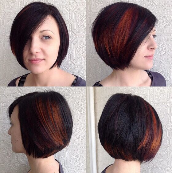 Pob hairstyles with side bangs - very short haircuts for women
